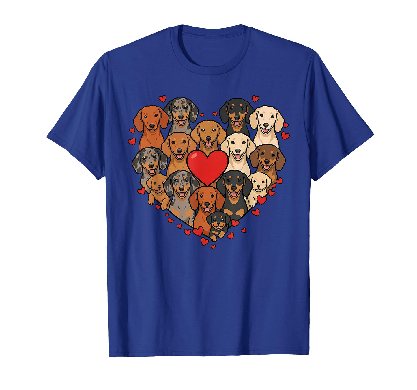 Cute Dachshund Heart Love Dog Lover Pet Mom Dad Valentine T-Shirt