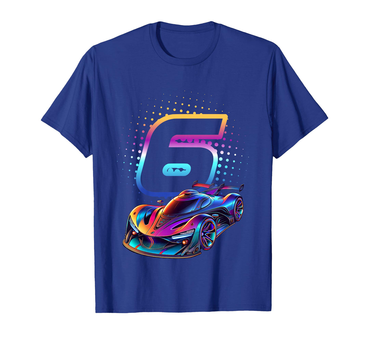 6 Year Old Race Car 6th Birthday Futuristic Racing Racecar T-Shirt