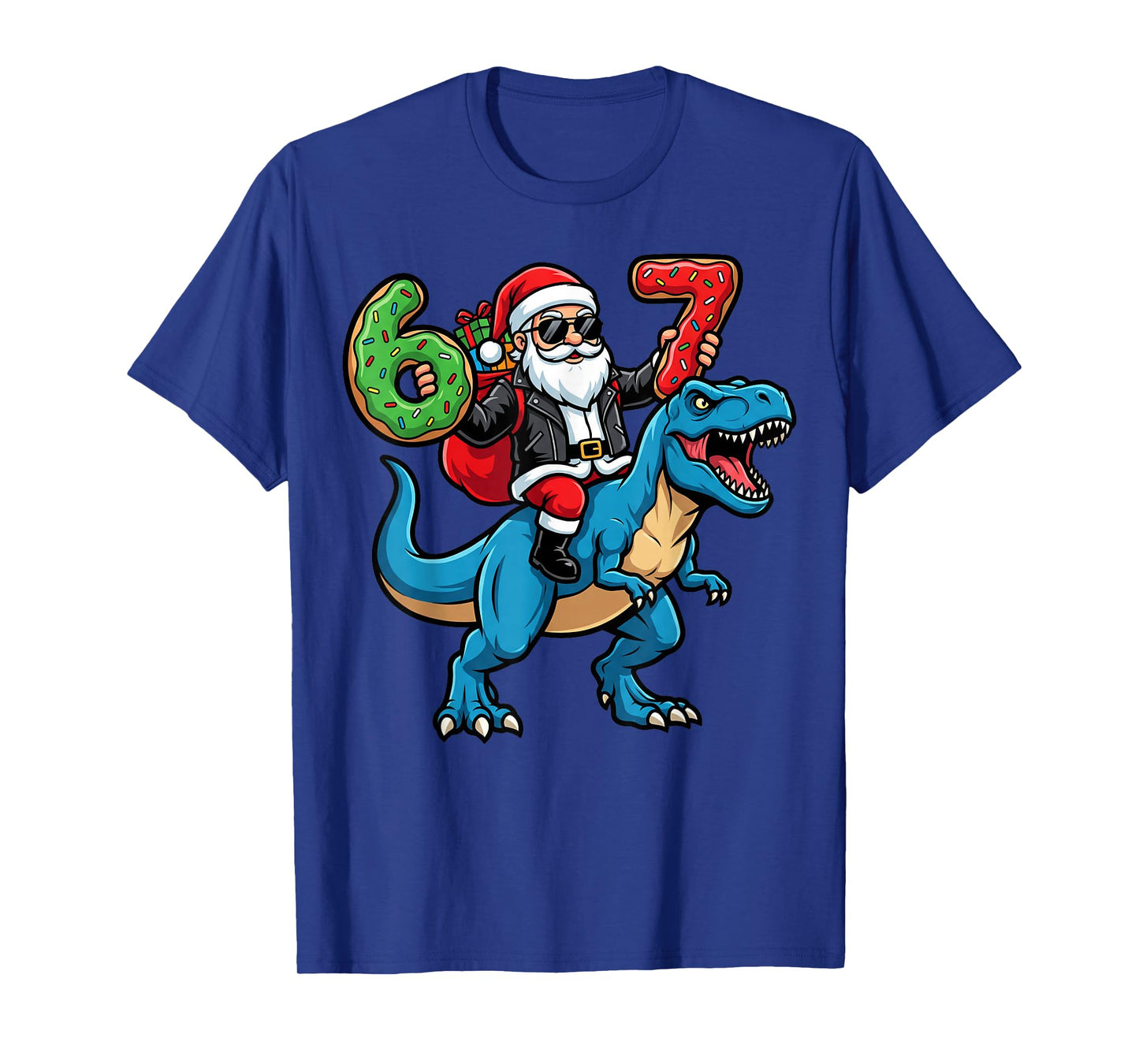67 Christmas 6 7 Meme Funny Santa Six Seven Xmas Boys Girls T-Shirt
