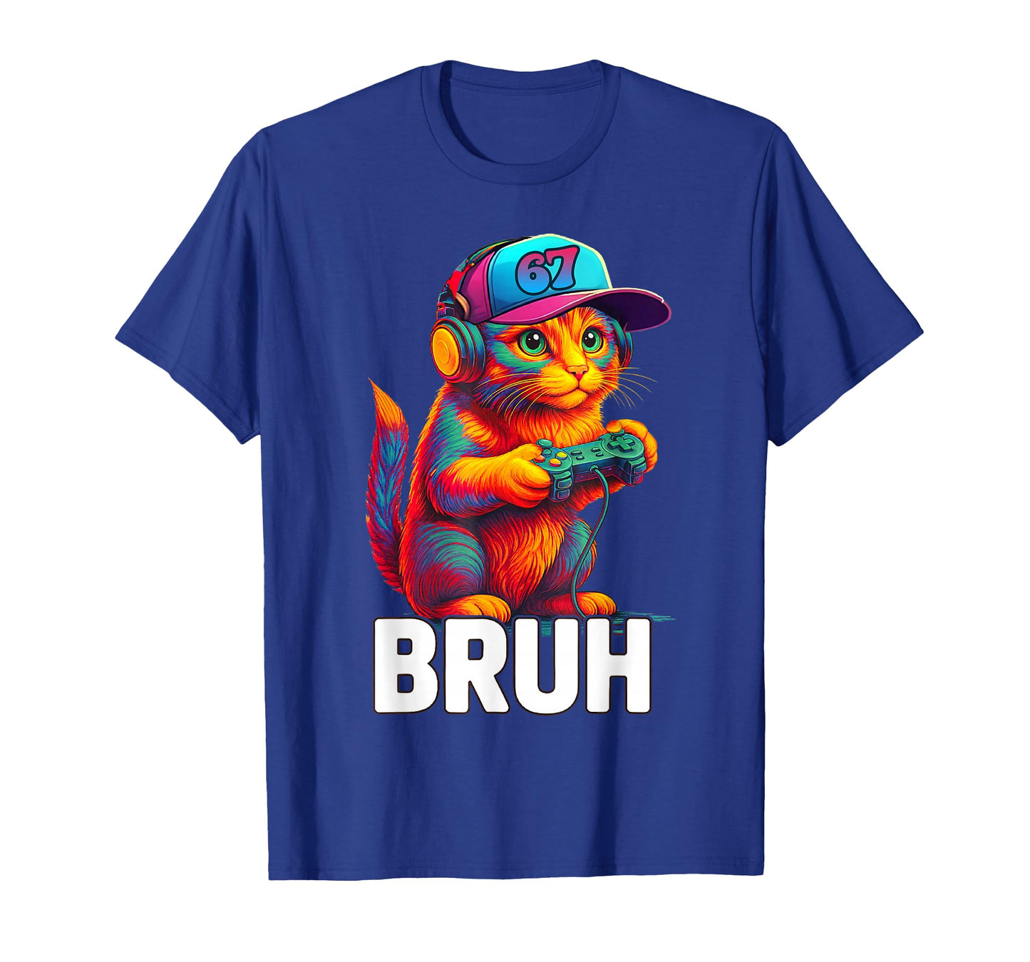 67 Bruh Cat Gamer Gaming Video Games Gen Alpha Slang Meme T-Shirt