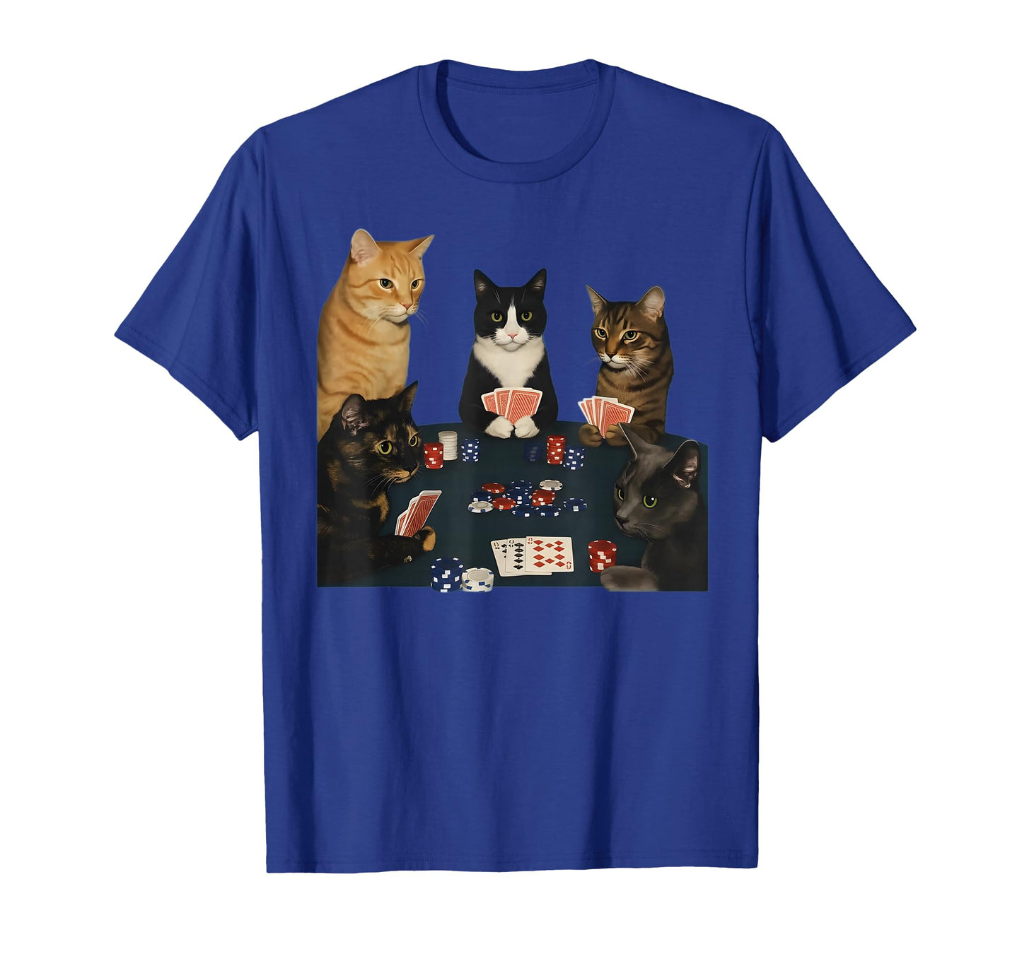 Vintage Cats Playing Pokerr Meme Funny Poker Gifts T-Shirt