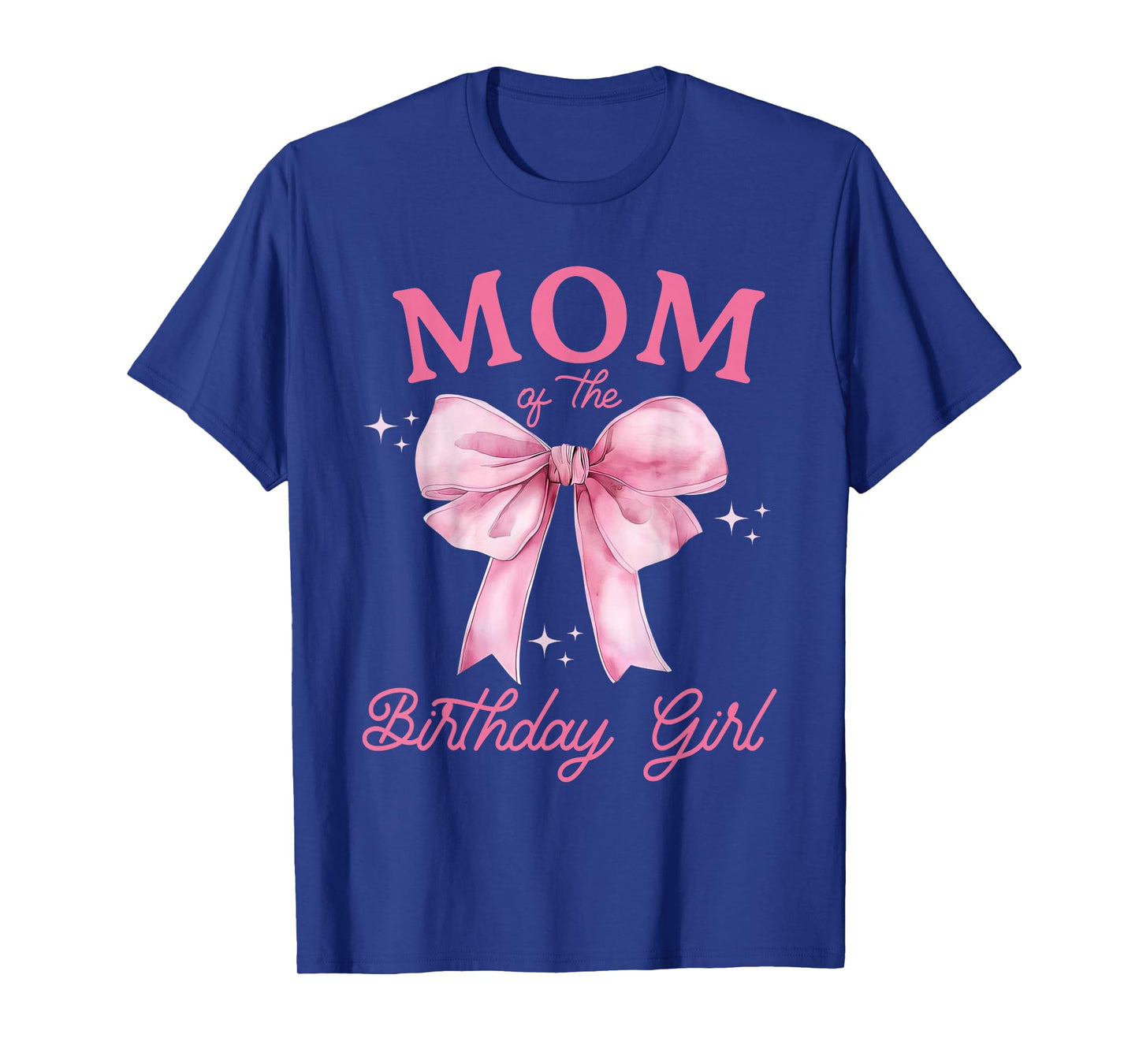 Mom of The Birthday Girl Coquette Bow Matching Family T-Shirt