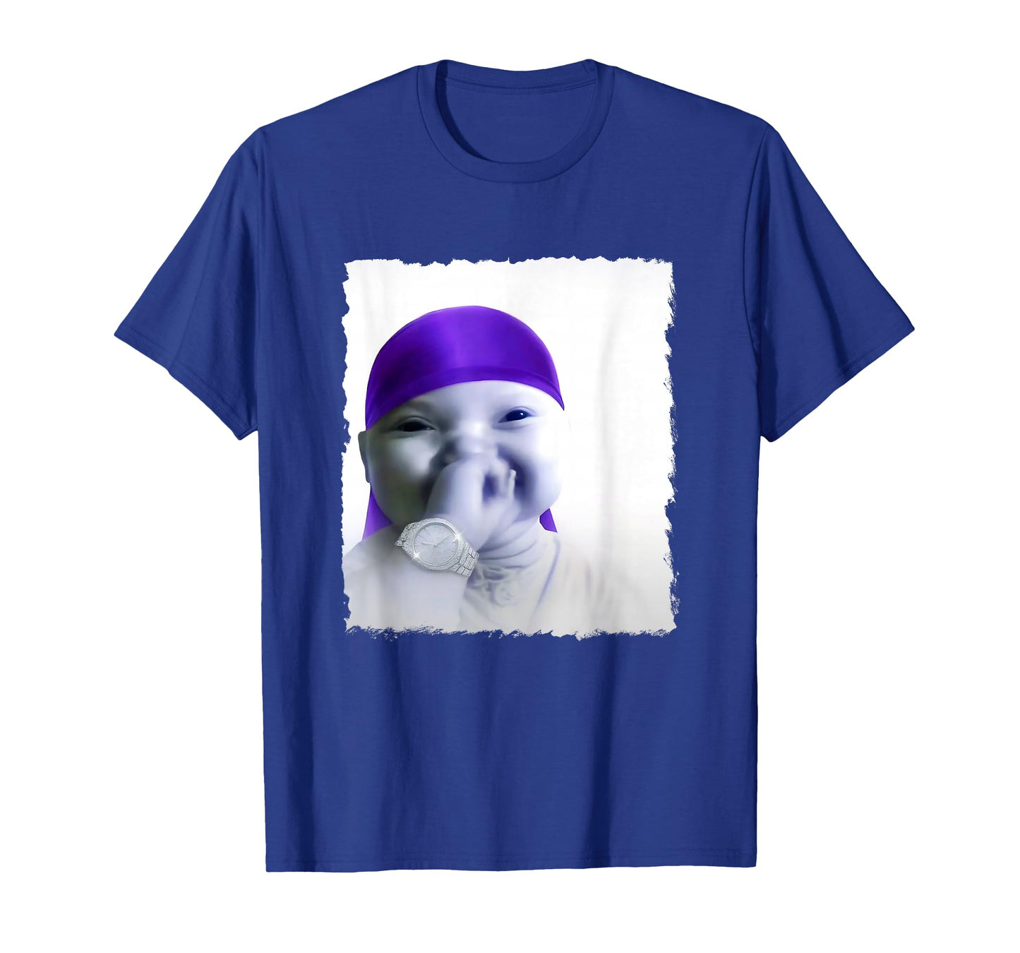 Stylish AI Baby Holding Back Laugh gigging Meme T-Shirt