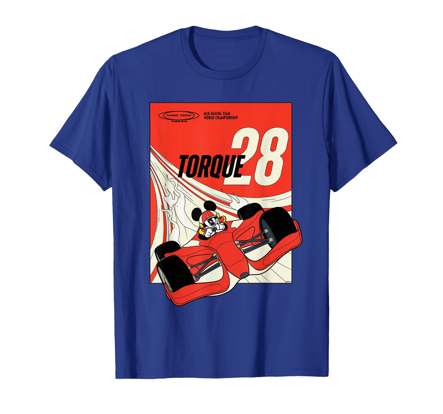 Disney Racing Mickey Mouse Torque 28 Turbo Troop Race Car T-Shirt