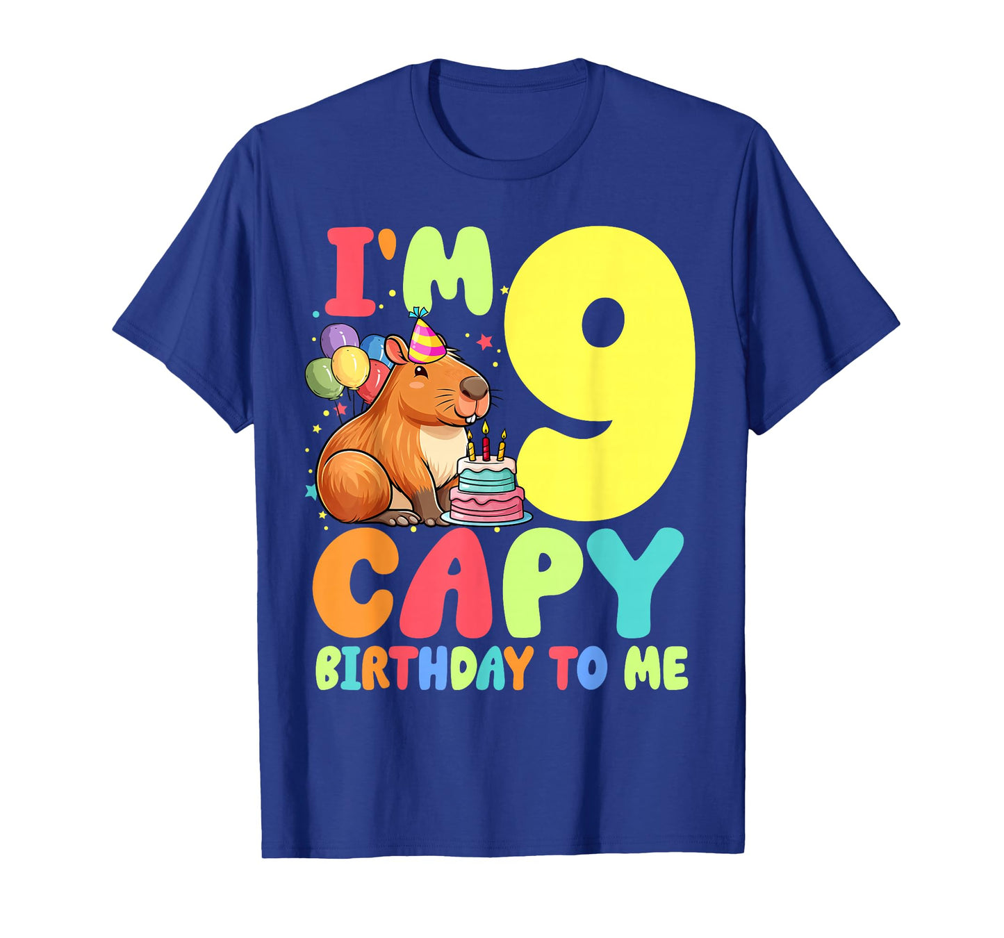 I'm 9 Year Old Capy Birthday To Me 9th Birthday Capybara T-Shirt
