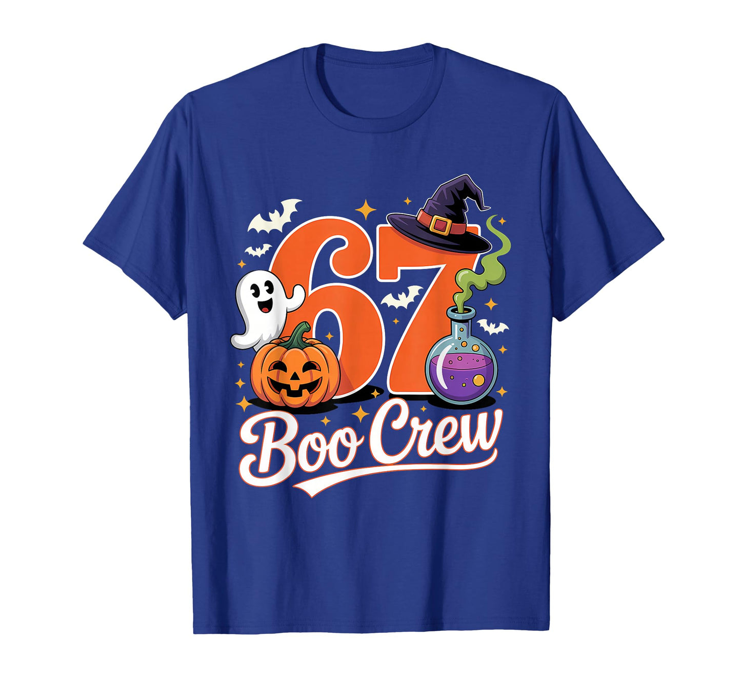 67 Boo Crew Funny Halloween Ghost Witch Pumpkin Spooky Squad T-Shirt