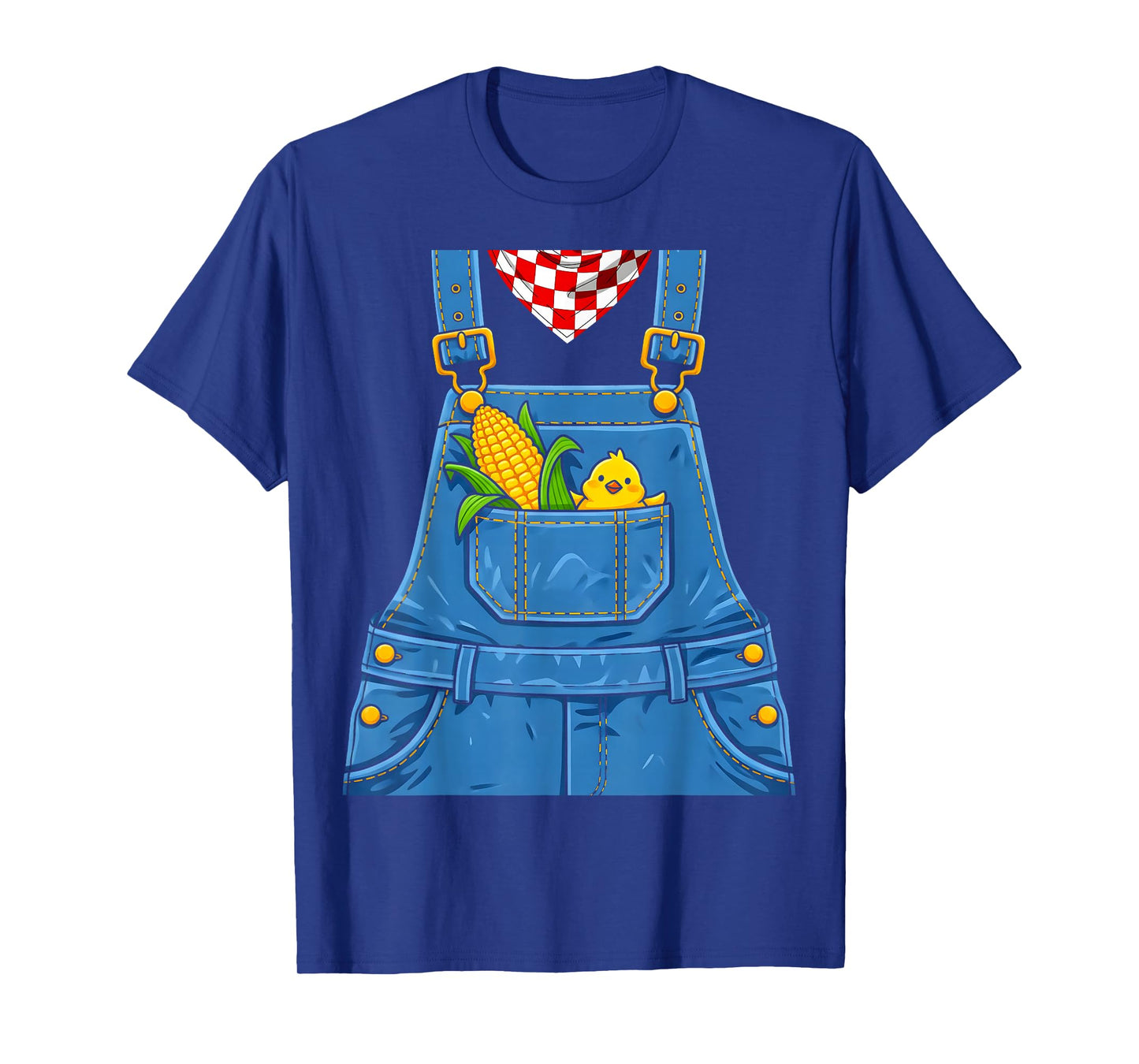 Halloween Farmer Overalls Corn Farm Costume for Men Women T-Shirt