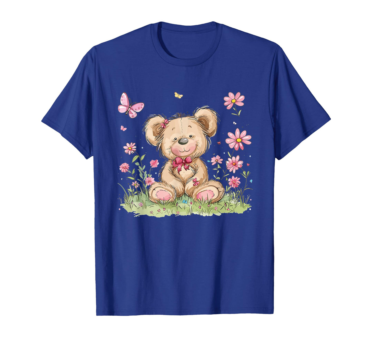Cute Teddy Bear With Flowers I Kids Teddy T-Shirt