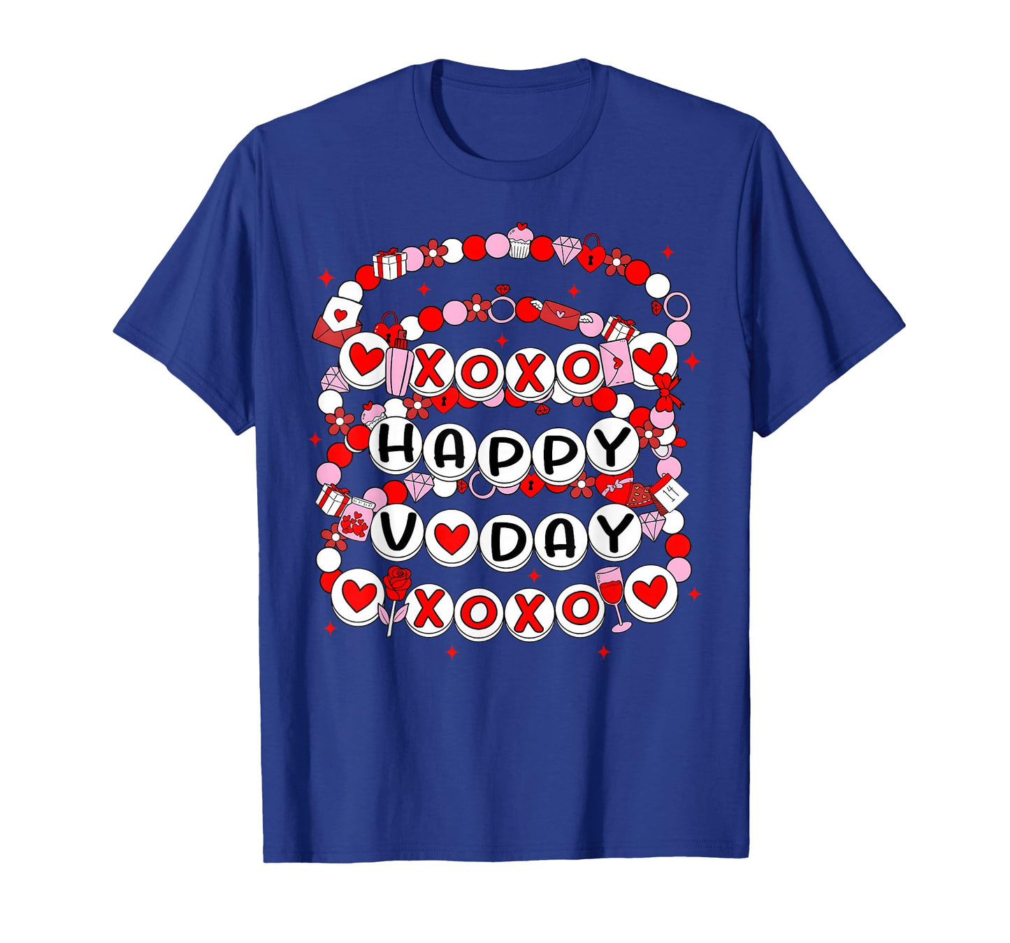 Happy Valentine XOXO V-Day Friendship Bracelets Girl Women T-Shirt