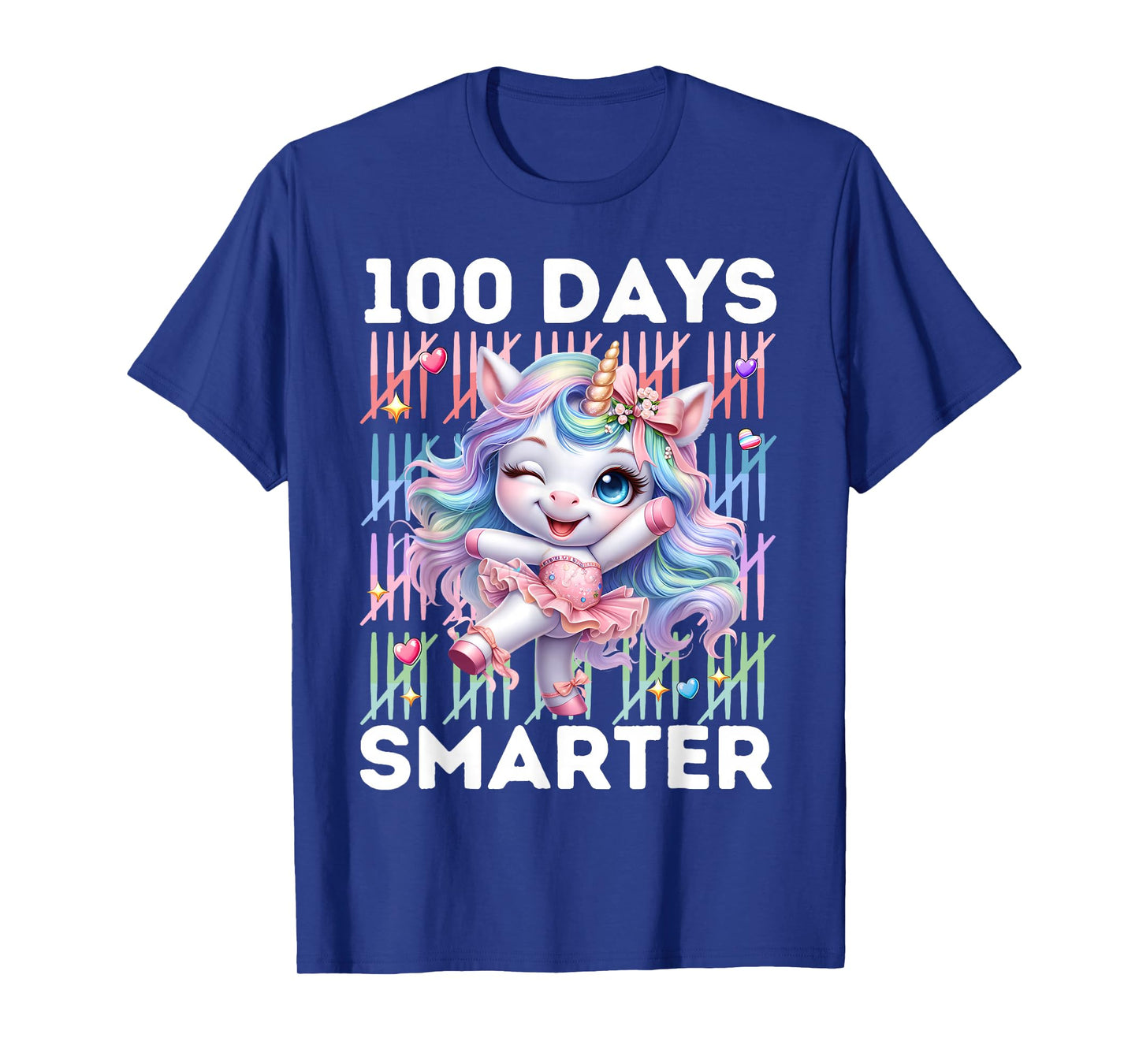 100 Days Smarter Kids 100th Day of School Unicorn Ballet T-Shirt