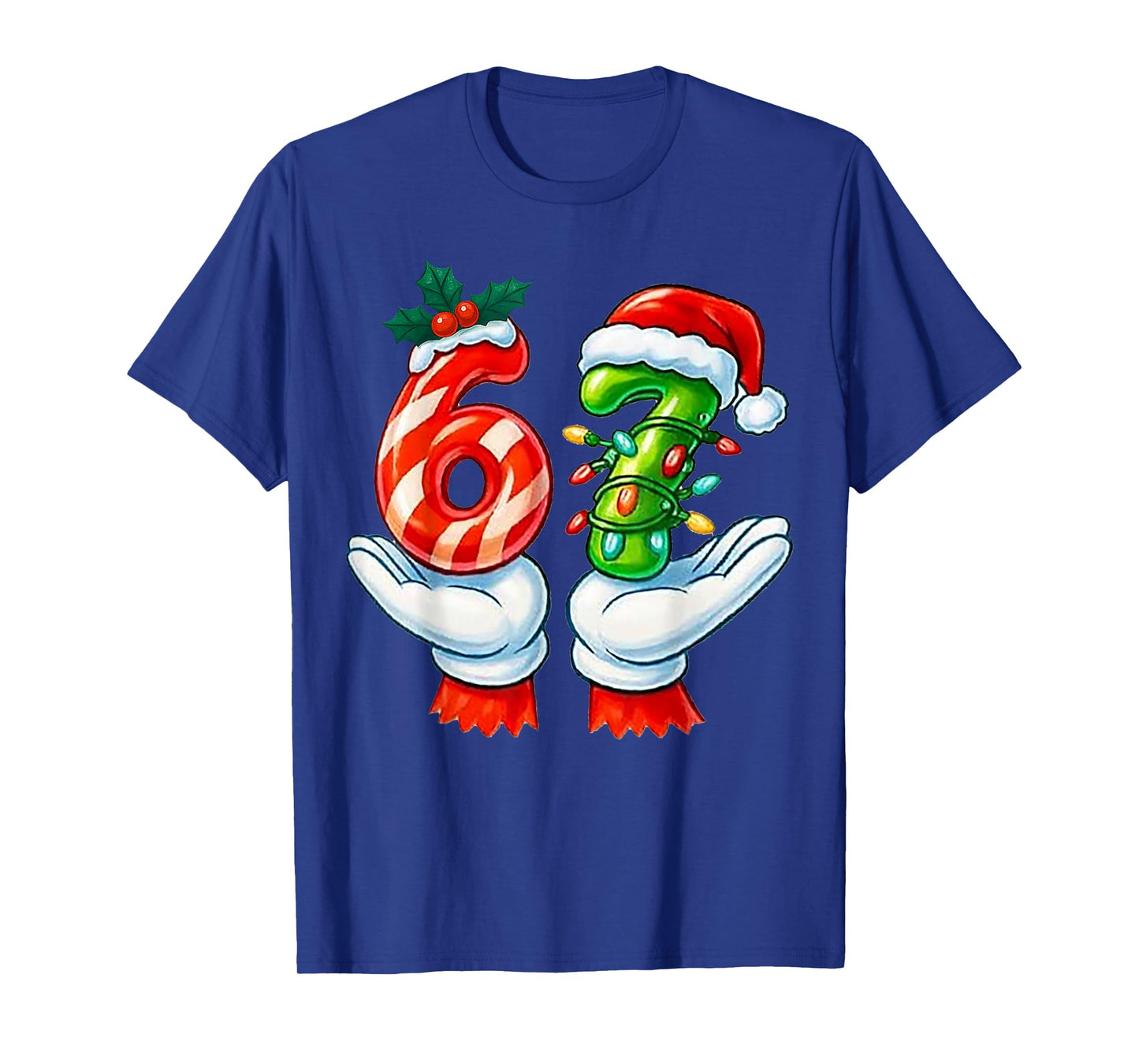 67 Christmas 67 Meme Gen Alpha Slang Candy Cane Xmas Holiday T-Shirt