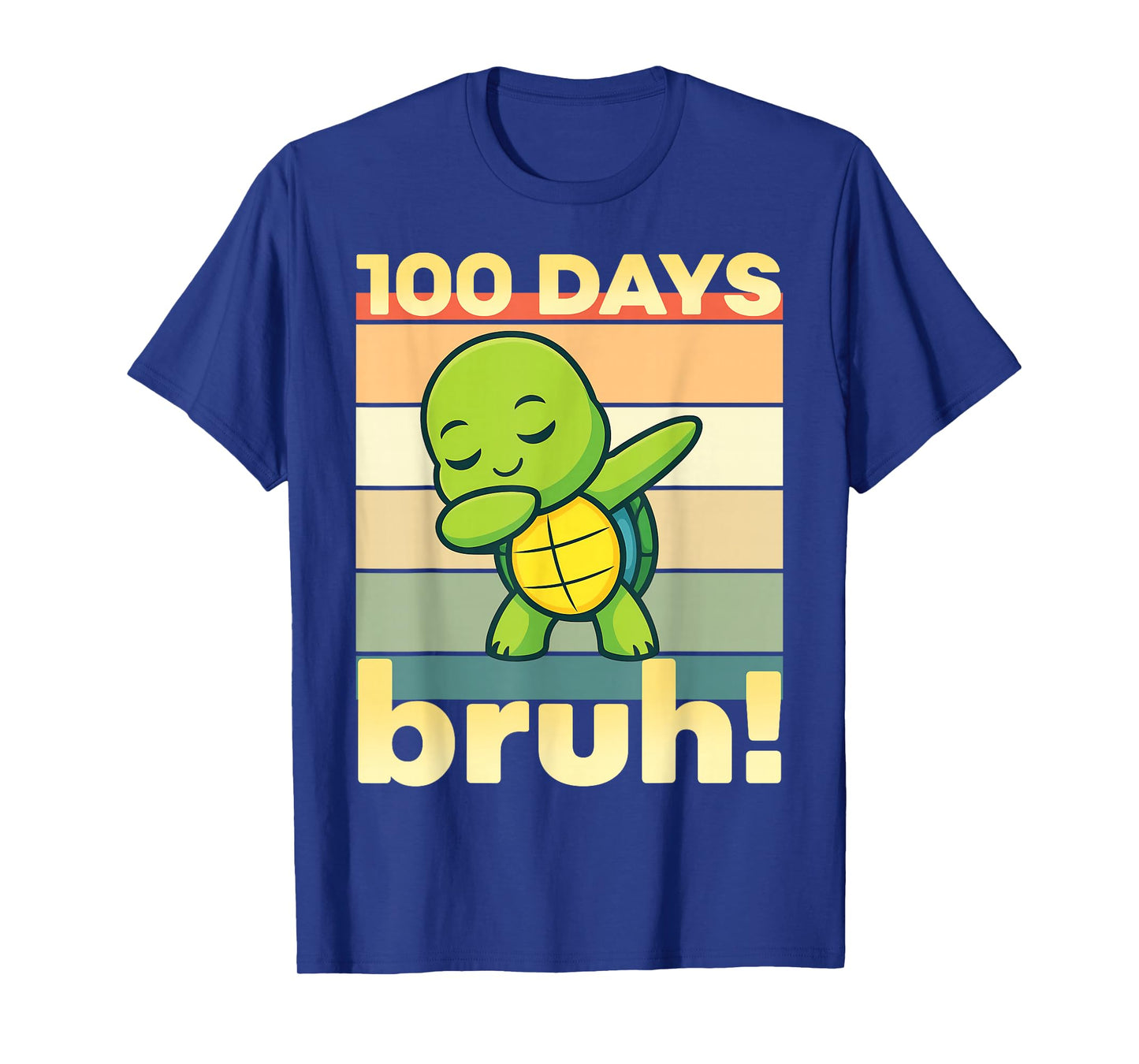 Bruh Dabbing Turtle 100 Days of School Boys Girls Kids T-Shirt