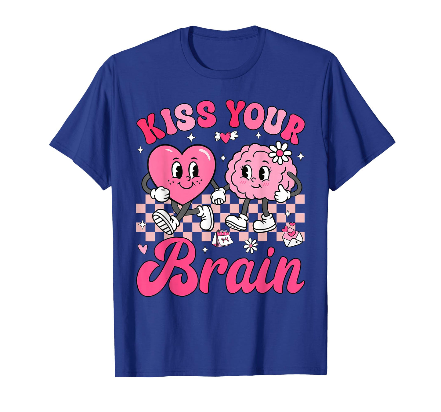 Valentine Kiss Your Brain Student Teacher Boy Girl Kid T-Shirt