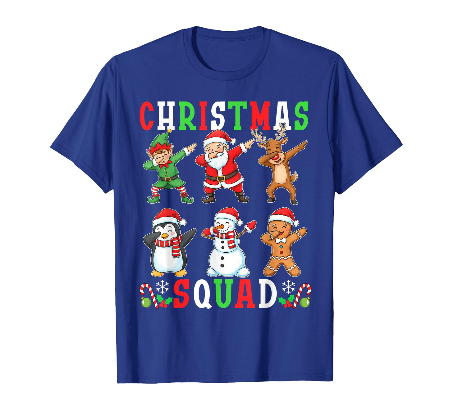 Christmas Squad Funny Matching Santa Reindeer Snowman Dab T-Shirt