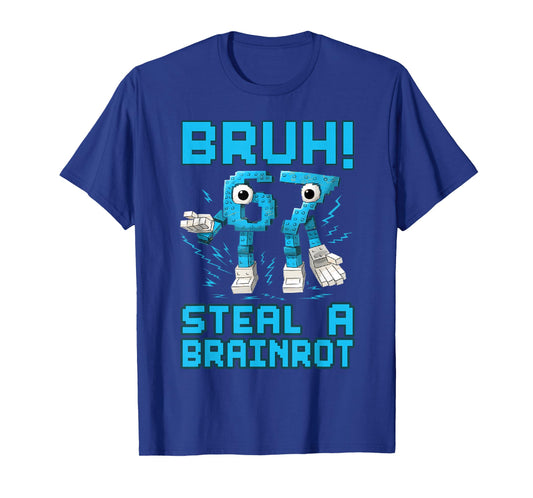 67 Bruh Steal A Brainrot Funny Meme 6 7 Boys Girl Kids Youth T-Shirt