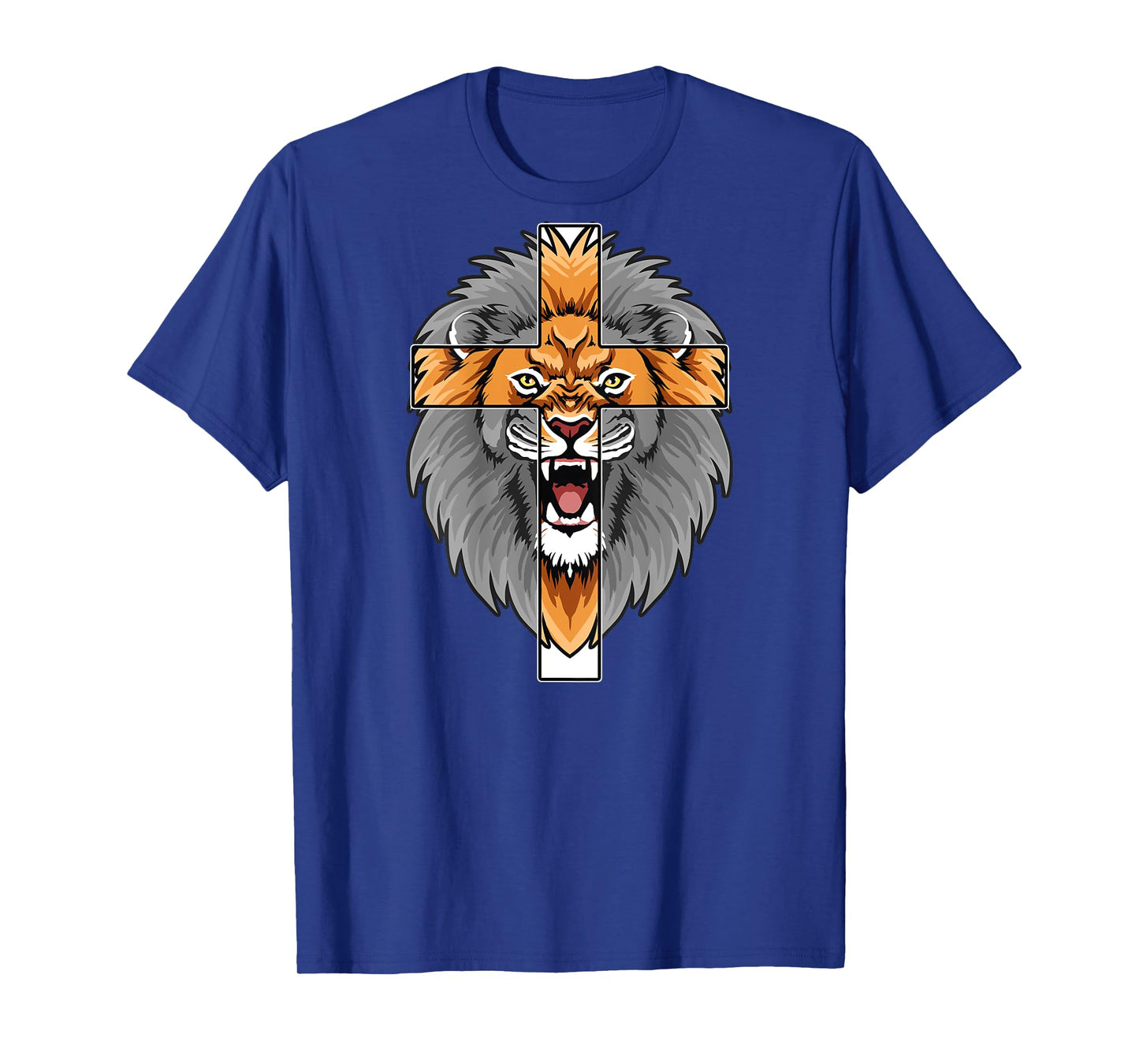 Lion Jesus Cross God Bless Bible The Way Truth Art ON Back T-Shirt