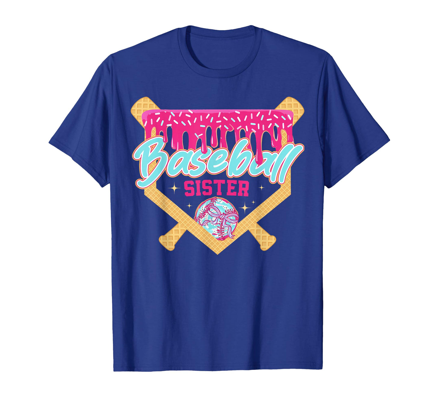 Baseball Sister Drip Ice Cream Baseball Game Day T-Shirt