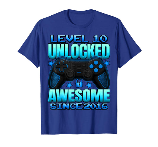Level 10 Unlocked 10 Year Old Gifts Boys 10th Birthday Boy T-Shirt