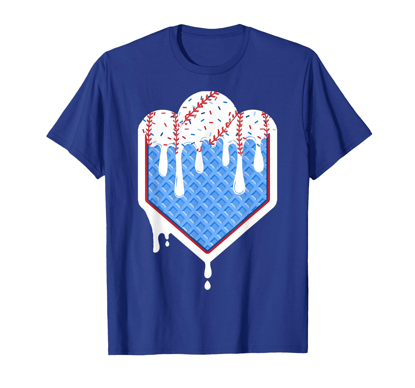 Baseball Drip Boy Ice Cream Sprinkle Youth Baseball Birthday T-Shirt