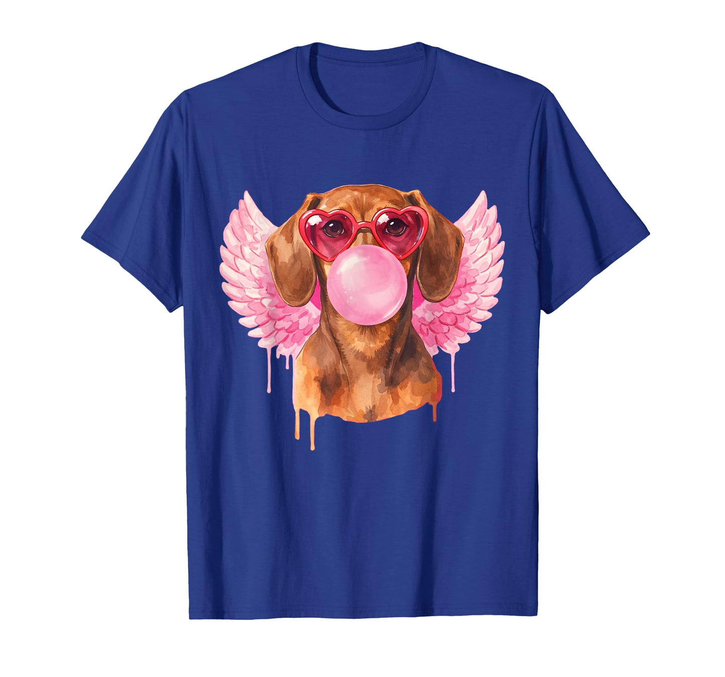Retro Cupid Valentine Dog Love Hearts Cute Dachshund T-Shirt