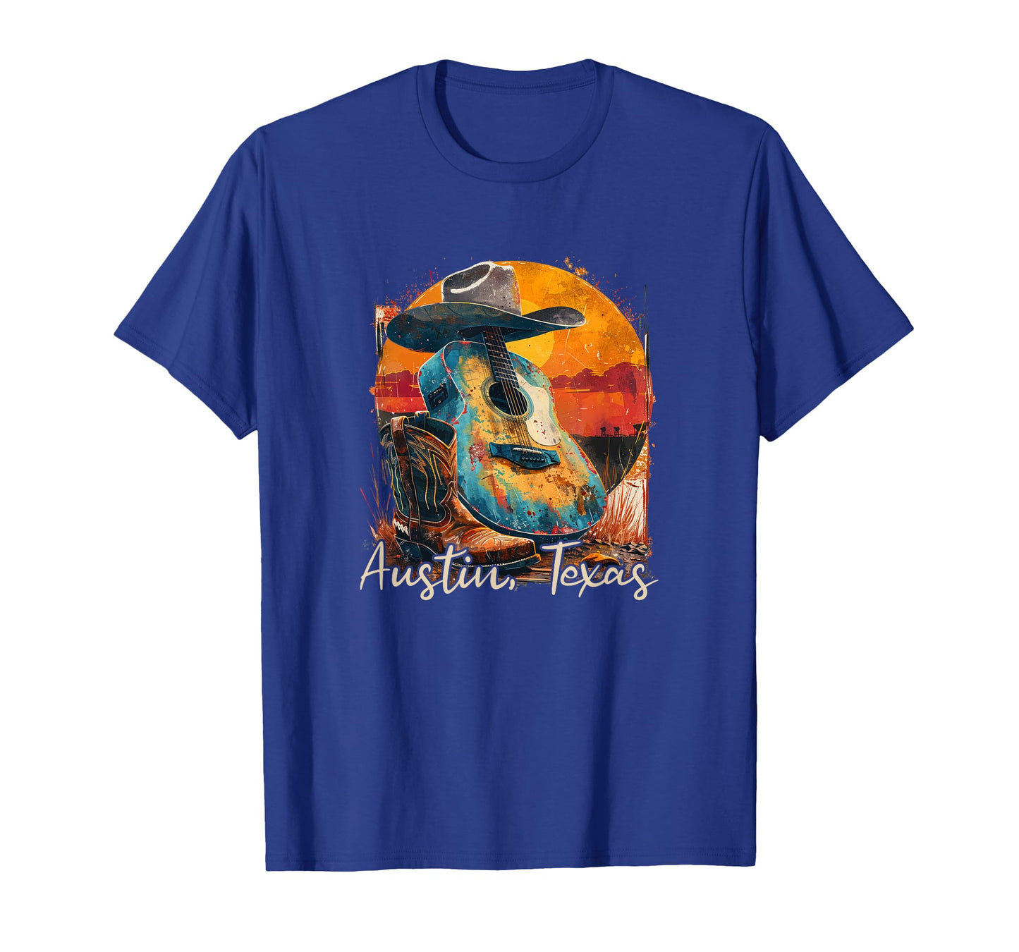 Austin Texas TX | Guitar musician cowboy T-Shirt