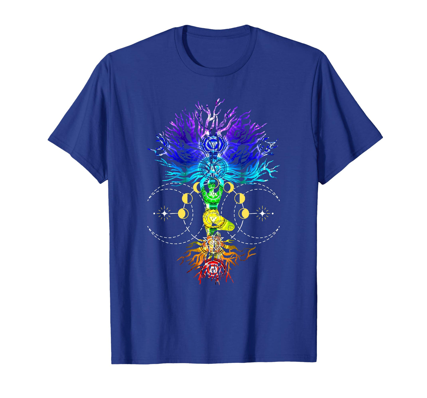 Chakra Tree of Life with Phases Of The Moon Hatha Yoga T-Shirt