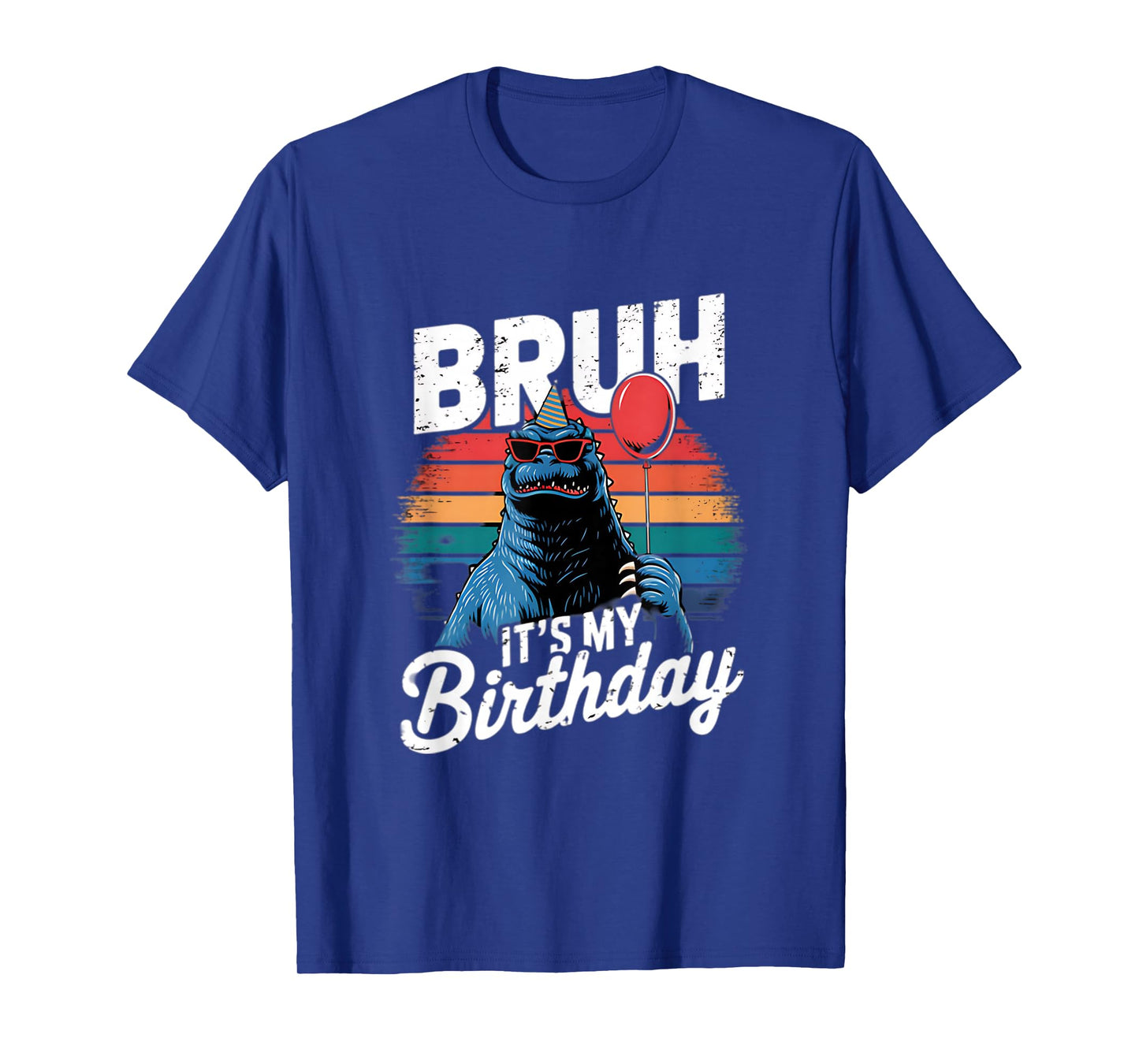 Bruh It's My Birthday Japanese Kaiju Monster Retro Sunset T-Shirt