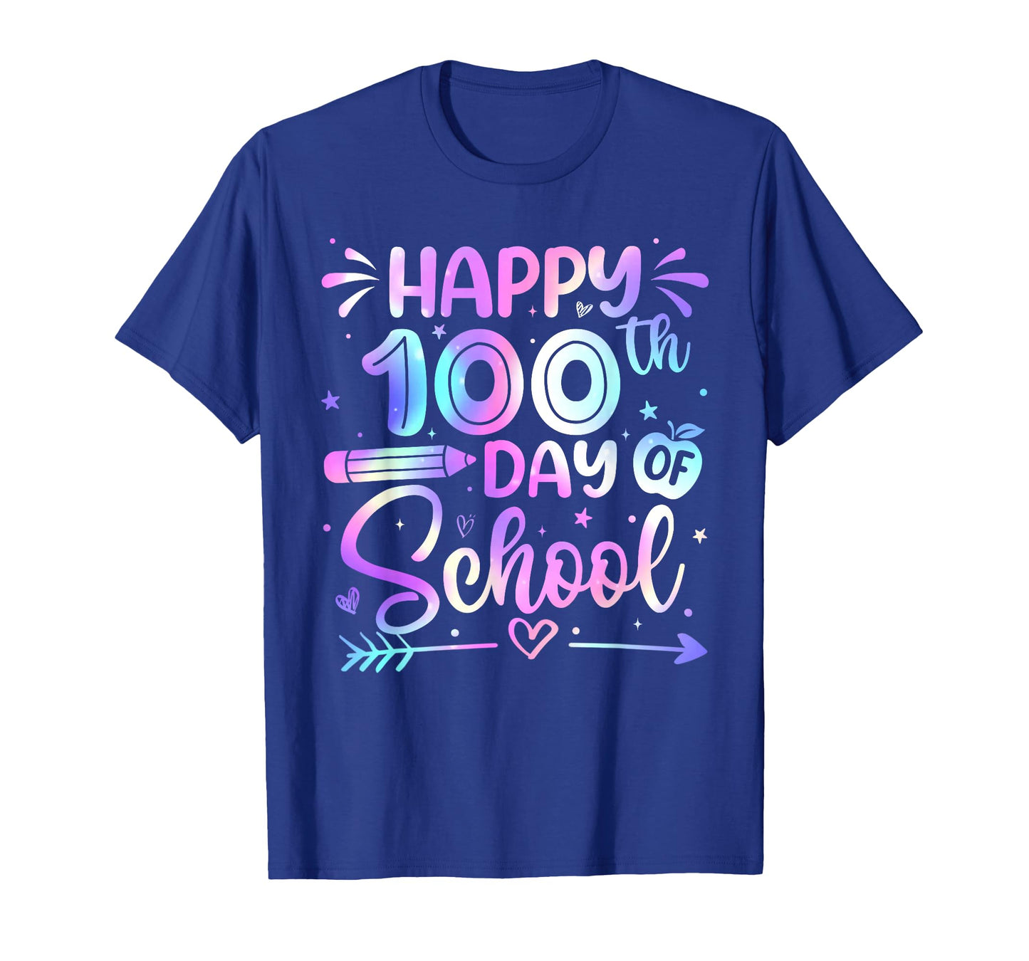 Happy 100th Day of School Shirts for Teacher Girls 100 Days T-Shirt
