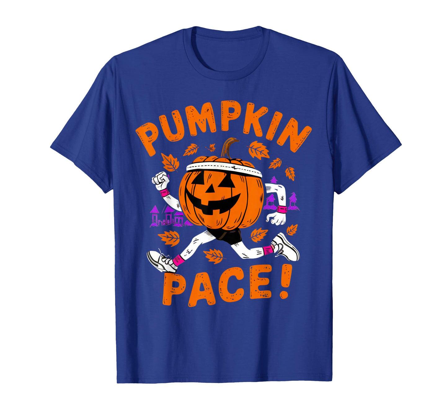 Funny Runner Costume Halloween Pumpkin Running Marathon Team T-Shirt
