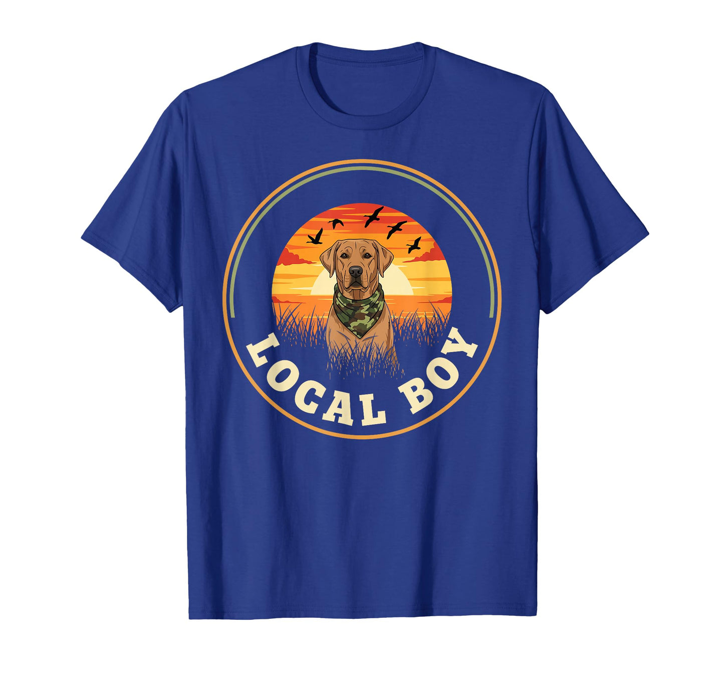 Local Boy Duck Hunting Retriever Waterfowl Dog Sunset Marsh T-Shirt