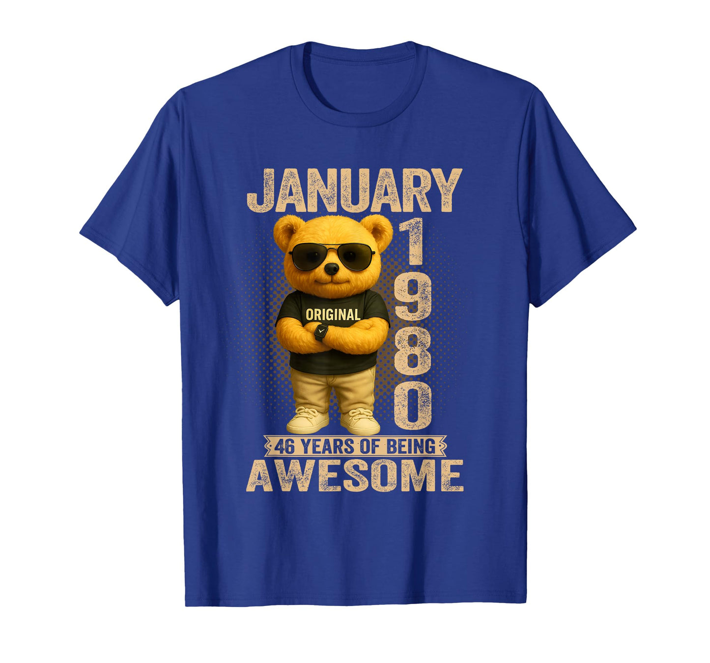 46 Year Old January 1980 Teddy Bear 46th Birthday Men Women T-Shirt