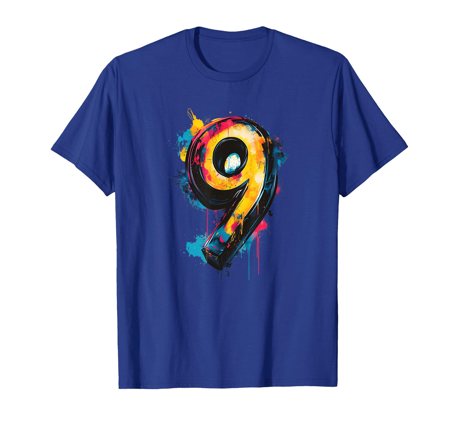 Number 9 9th Birthday Nine Year Old Boys Girls Graffiti T-Shirt