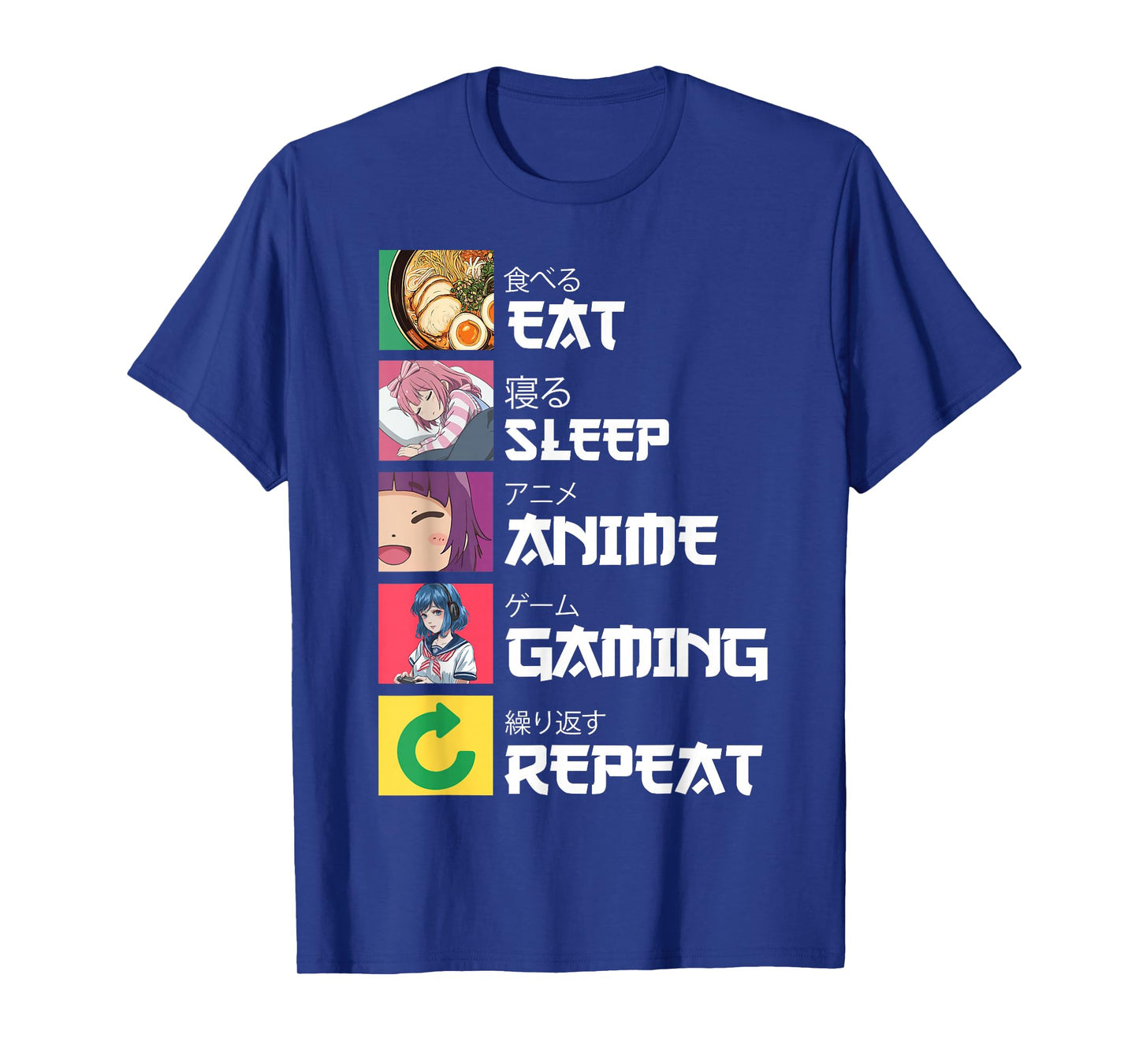 Japan Boba Manga Kawaii Cool Gamer Japanese Eat Sleep Anime Gaming Repeat Unisex-Youth T-Shirt Black Small Anime T-Shirt