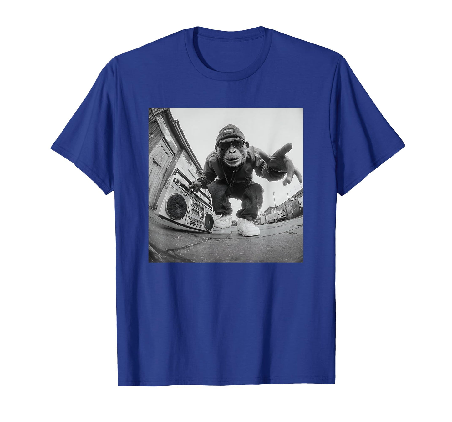 Retro Hip Hop Monkey Street Art Graphic T-Shirt