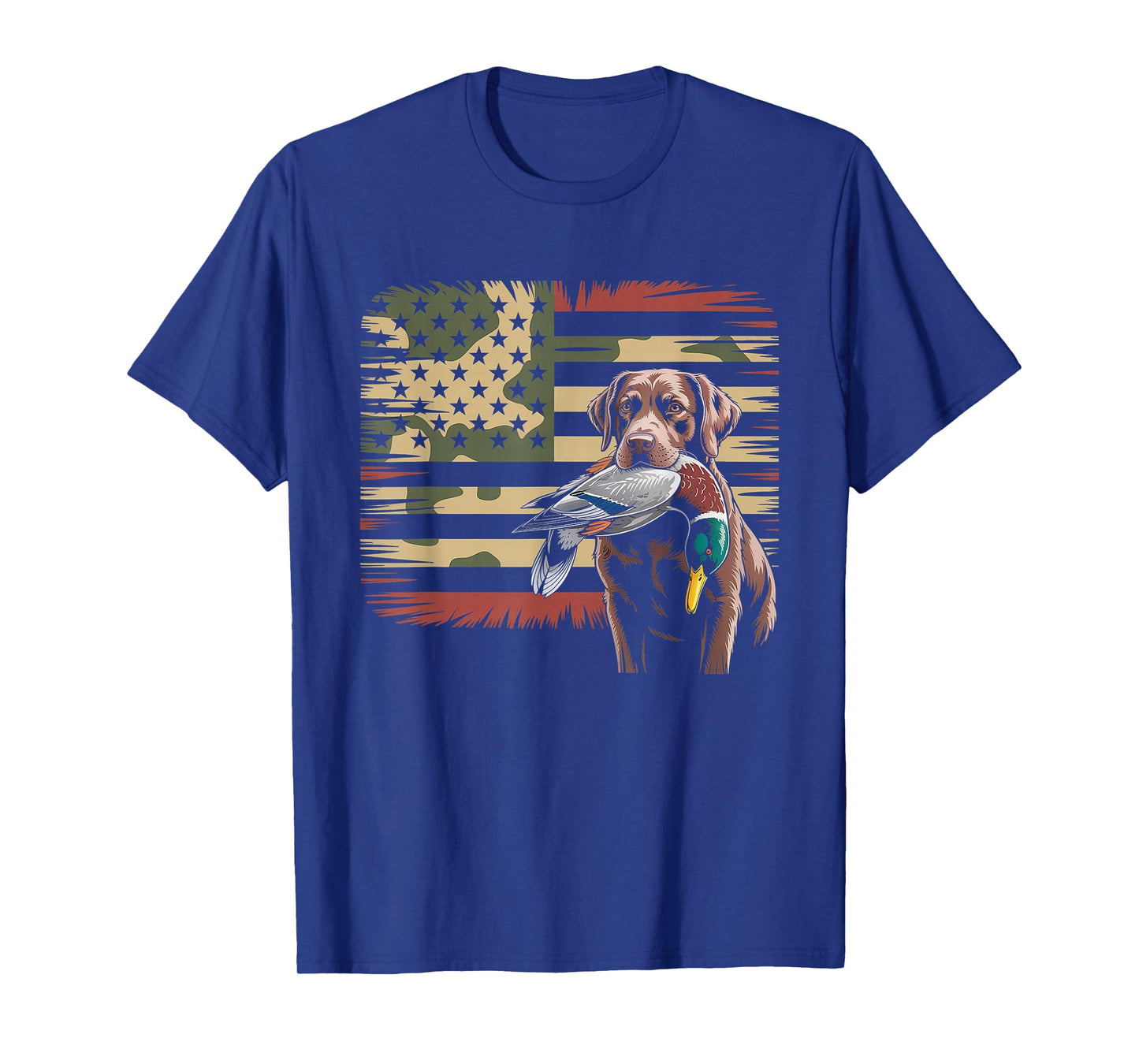 Duck Hunting Labrador American USA Flag Mallard Duck Hunter T-Shirt
