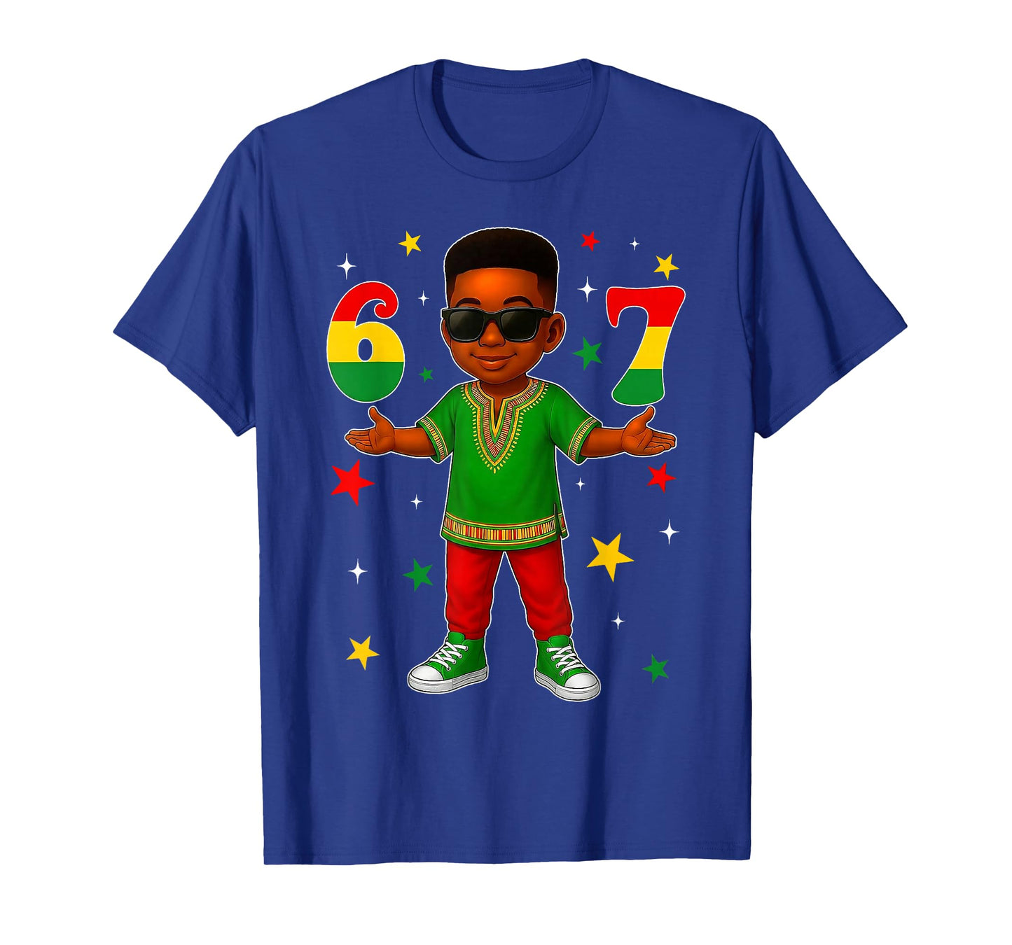 67 Bruh Black History Month 6 7 Meme Afro Boys Kids T-Shirt