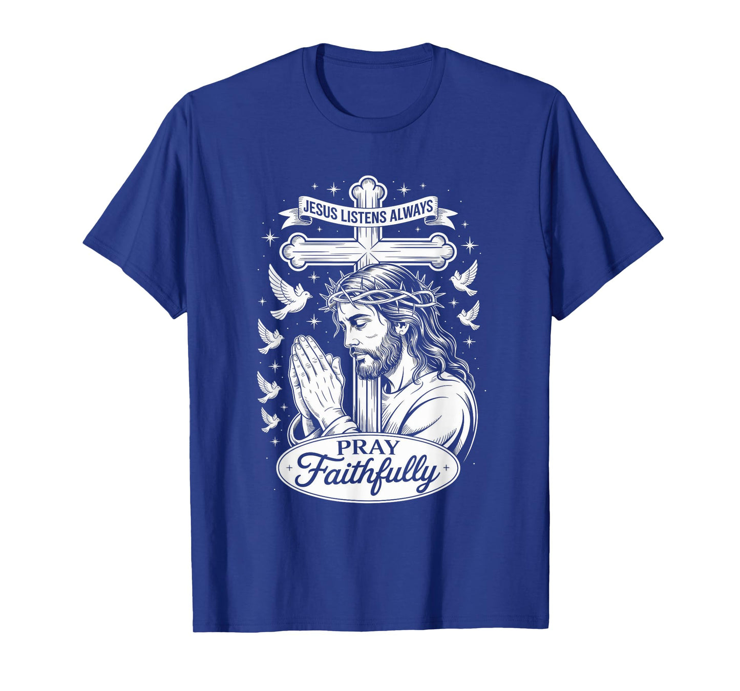 Pray Faithfully Hands & Cross Christian Streetwear T-Shirt