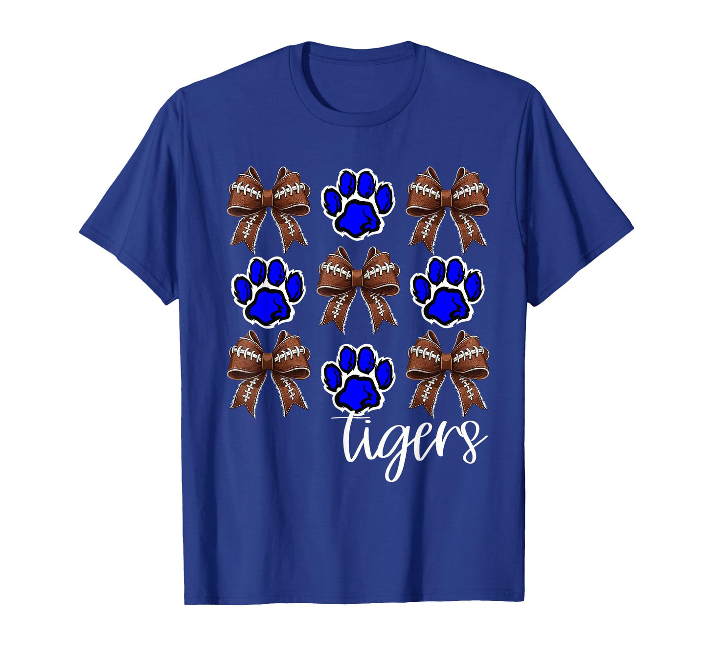 Tigers Football Mom Coquette Bows Game Day Tiger Pride T-Shirt