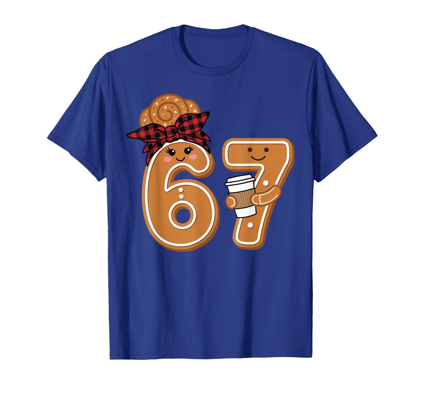Gingerbread 67 Messy Bun Coffee Christmas Mom T-Shirt