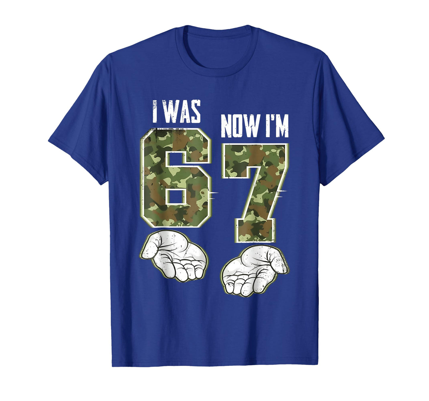 Camo 7 Year Old Birthday I was 6 Now I'm 7 67 Funny Kid Boys T-Shirt