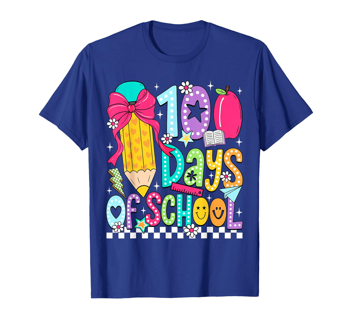 100 Days of School Girls Coquette Bow 100th Day of School T-Shirt