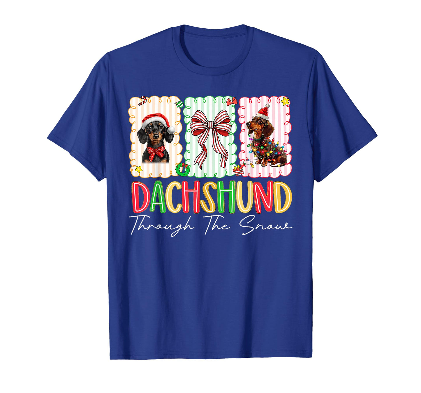 Funny Wiener Christmas Dog Dachshund Through The Snow T-Shirt