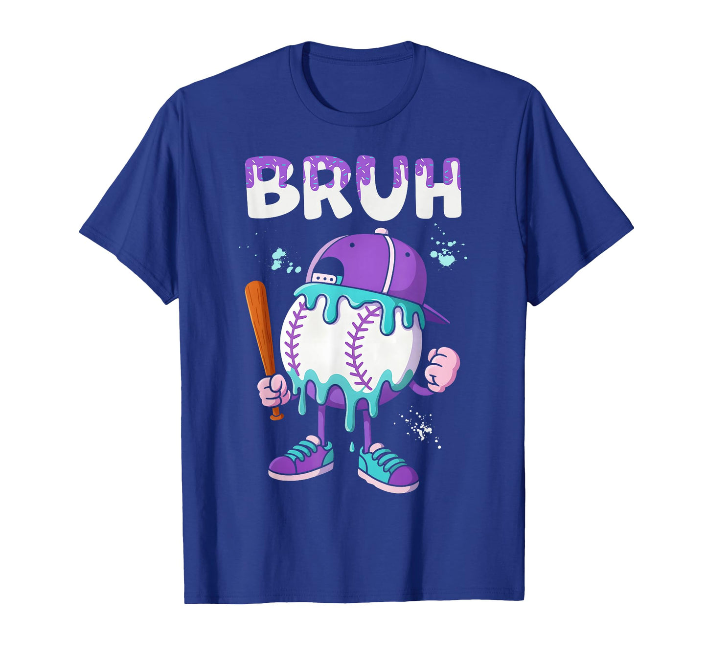 Baseball Ice Cream Drip Youth Bruh Baseball For Girls & Boys T-Shirt
