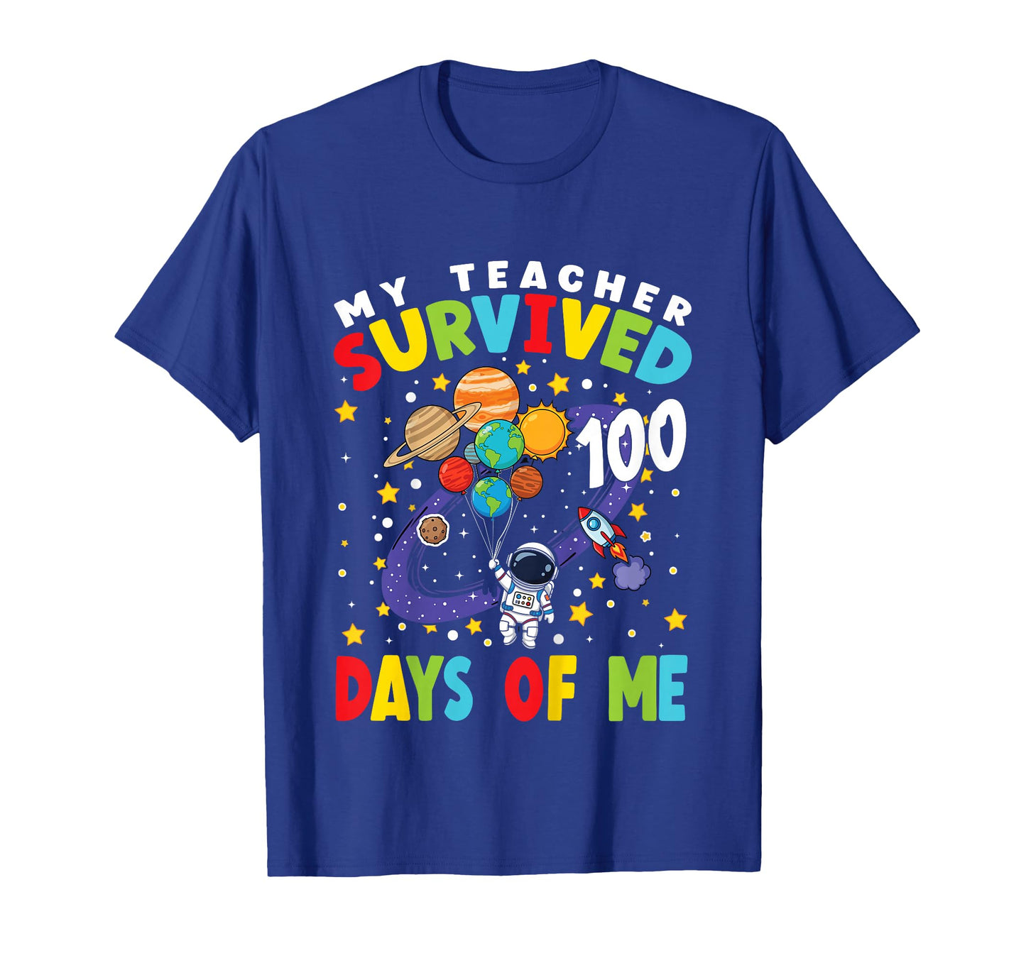 Kids 100th Day of School My Teacher Survived 100 Days of Me Boys T-Shirt
