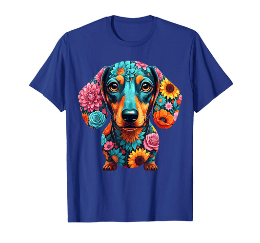 Dachshund Flower Funny Dog T-Shirt