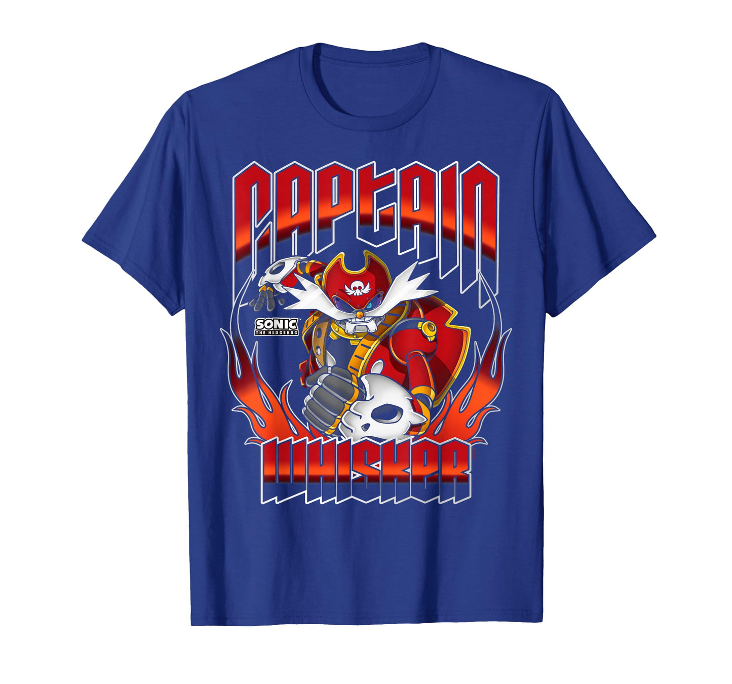 Sonic The Hedgehog Halloween Captain Whisker Fiery Logo T-Shirt