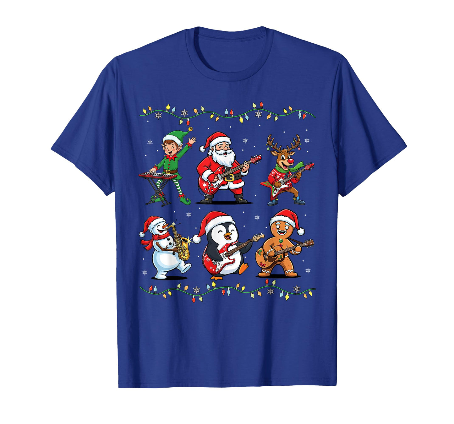Christmas Santa Elf Music Funny Xmas for Boys Girls Men T-Shirt