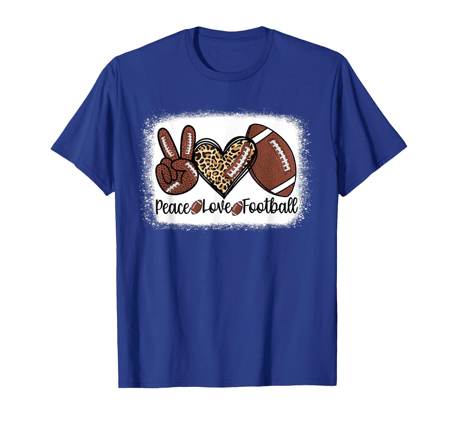 Peace Love Football Mom Game Day Sports Go Cheer Season T-Shirt