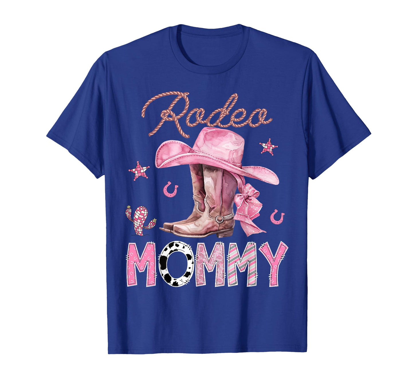 Rodeo Mommy Pink Boots Coquette CowGirl Birthday Party T-Shirt