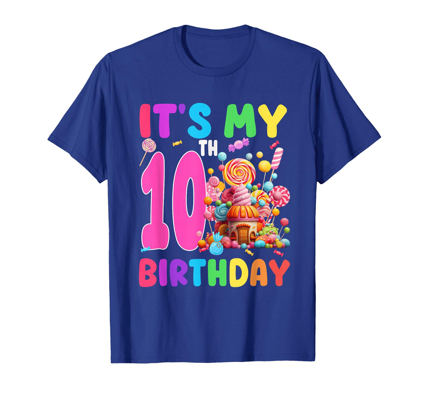 10 Year Old Girl Sweet Candy Theme It's My 10th Birthday T-Shirt